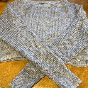 Wild Fable blue and white knit crop top. Size L